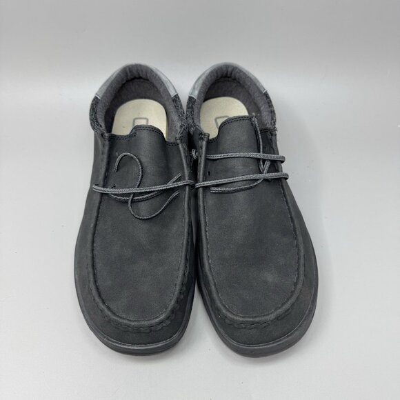 Hey Dude Paul Craft Leather Black Casual Comfort Men Shoes US Size 13 - Picture 5 of 9